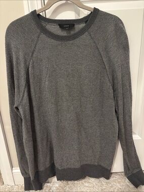 Vince Men's Dark Gray Textured Crewneck Sweater